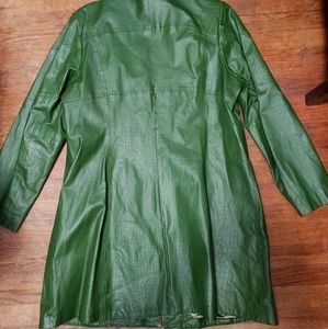Emerald green 100% crocodile embossed leather jacket | Bradley Bayou | Size XL